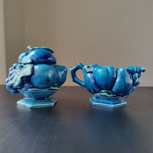 Vintage 60's | Inarco Japan Cream & Sugar bowl set | Mood Indigo Blue 💙
